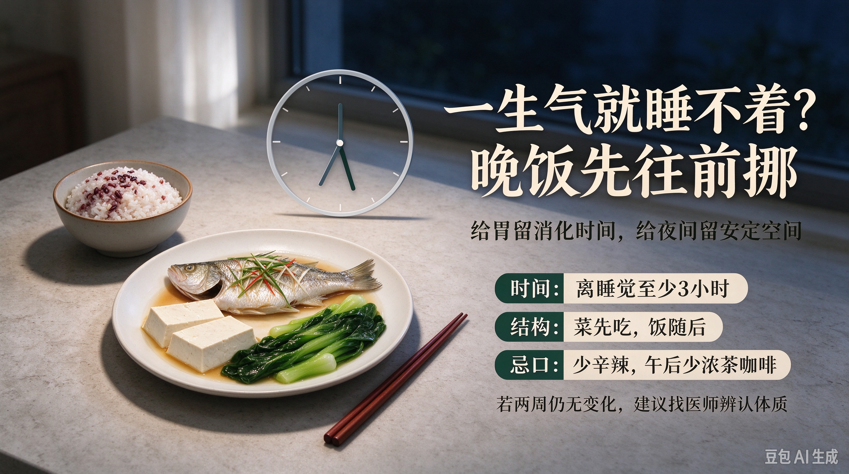 失眠调理｜一生气就睡不着？先把晚饭时间往前挪 